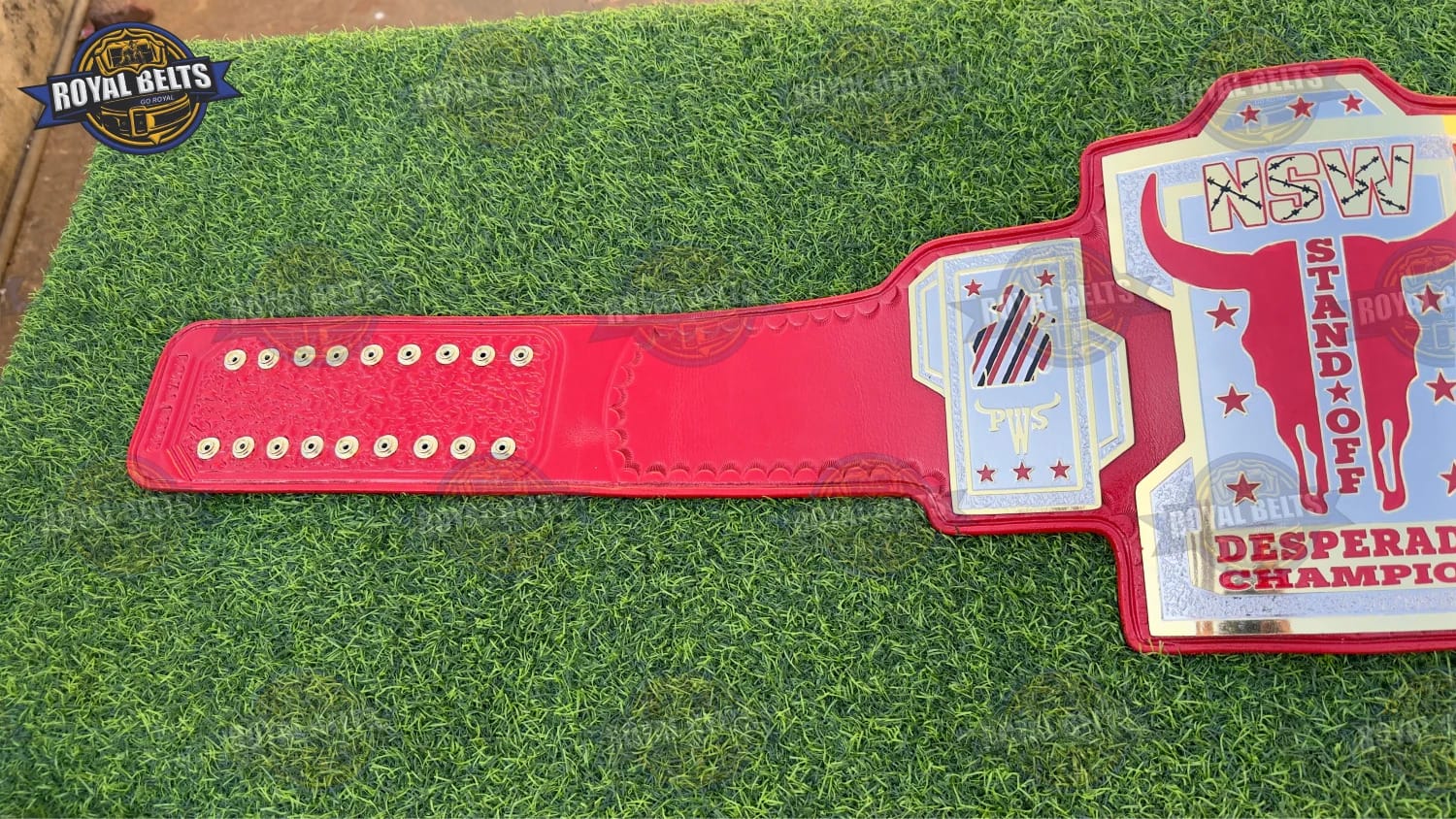 Custom NSW STANDOFF title belt with high quality leather , engraved center plate