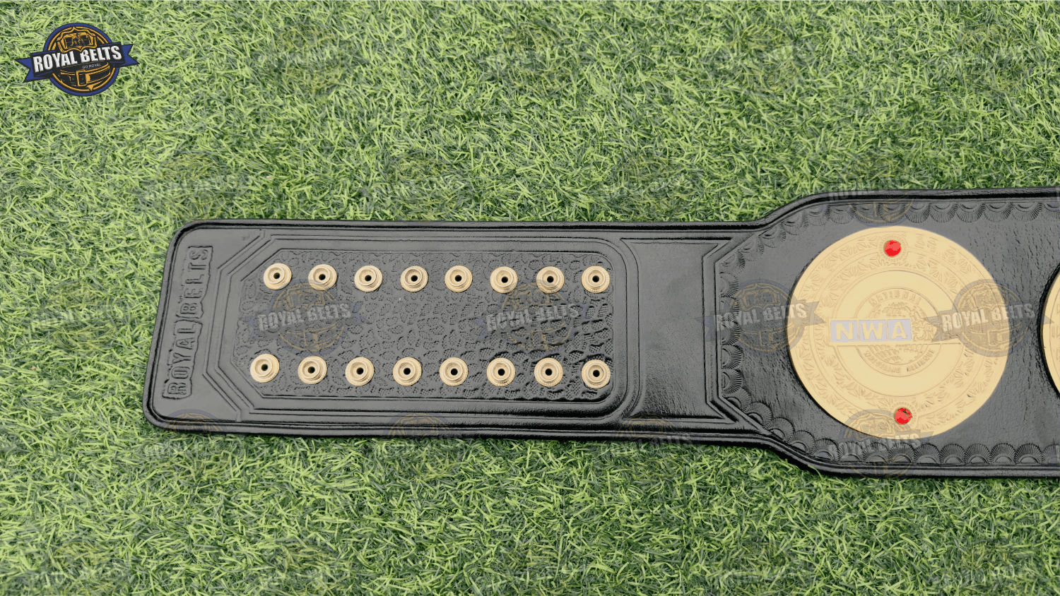 NWA British World Heavyweight Championship Title Belt oversized center plate with bold British branding