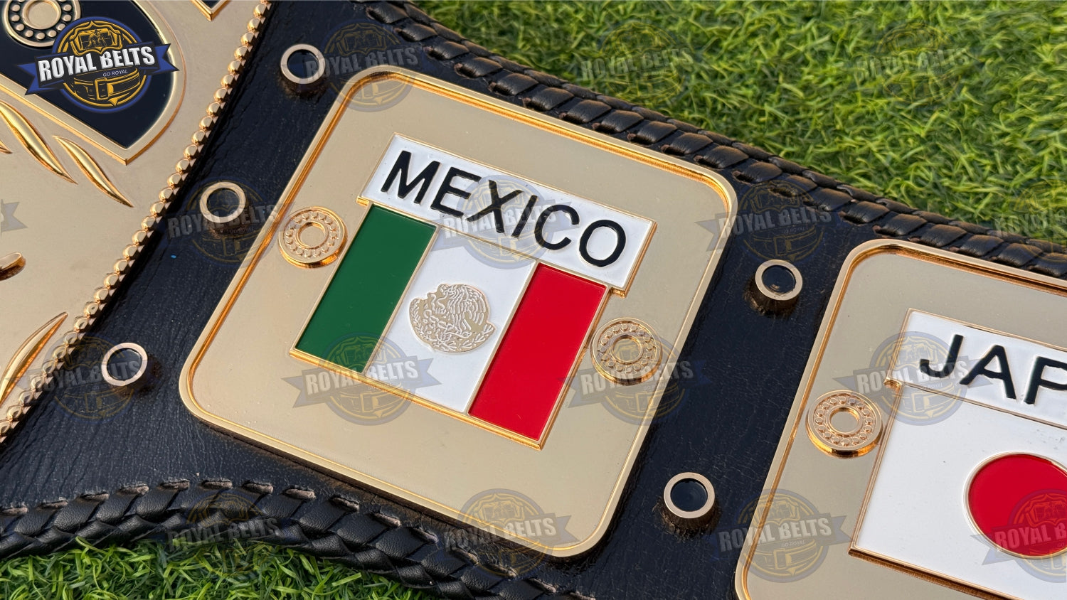 Domed Globe NWA title belt with bold CNC center plate detailing