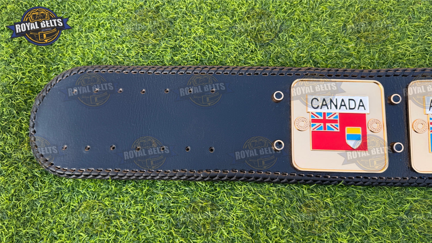 NWA championship belt Domed Globe design with adjustable leather backing Made by Royal Belts