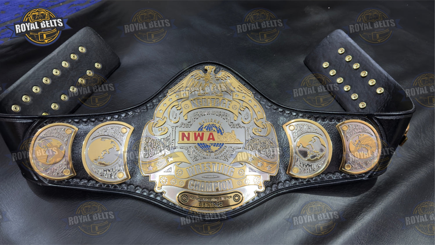NWA Heritage Wrestling Champion title belt HD CNC collectible Manufacture by Royal Belts 
