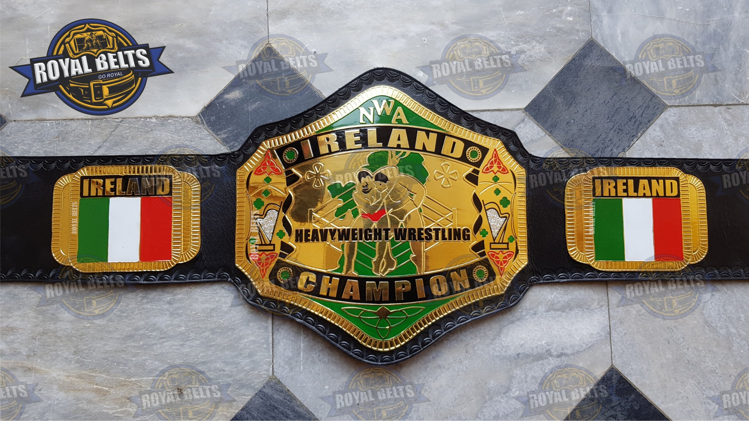 NWA Ireland Wrestling Championship Title Belt Brass Plated