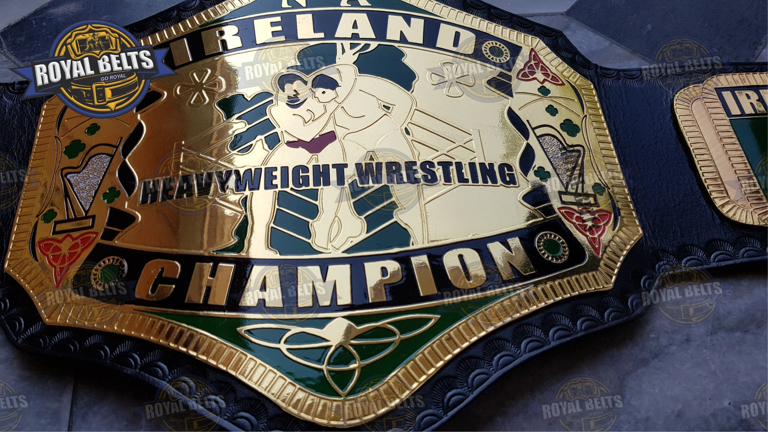 NWA Ireland Wrestling Championship Title Belt Brass Plated