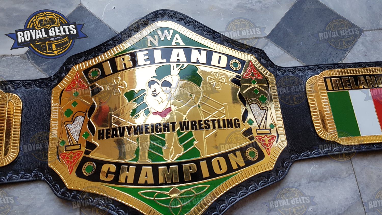 NWA Ireland Wrestling Championship Title Belt Brass Plated