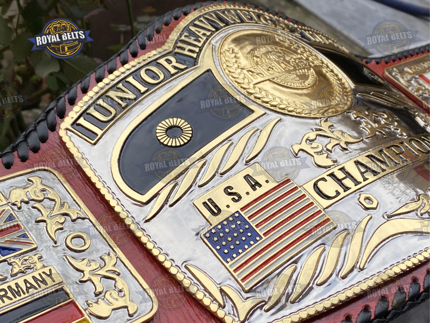 Junior Heavyweight wrestling title belt metal plate Crafted by Royal Belts 