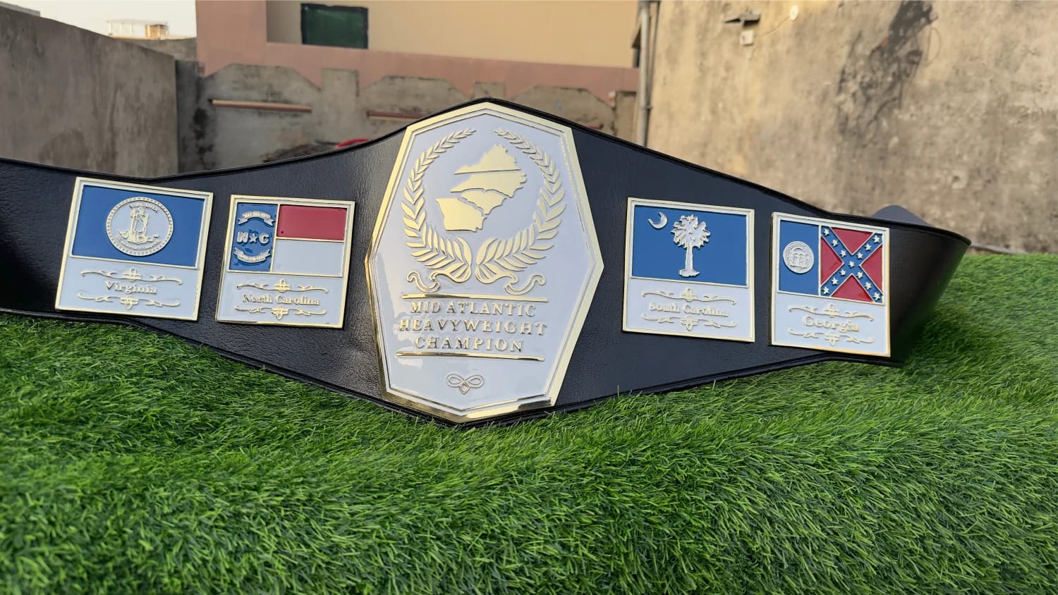 Mid Atlantic championship belt display collectible Crafted by Royal Belts 