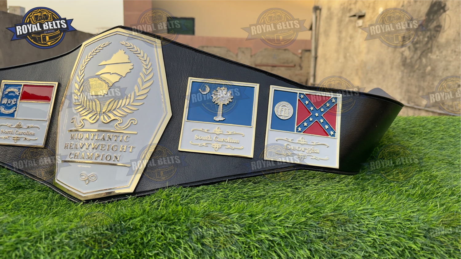 Mid Atlantic wrestling title belt iconic design 