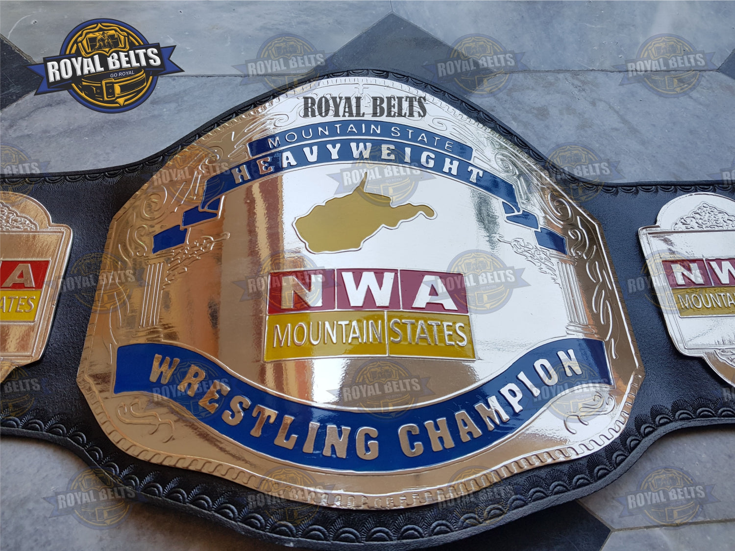 NWA Mountain State Heavyweight Wrestling title Belt Brass Plated