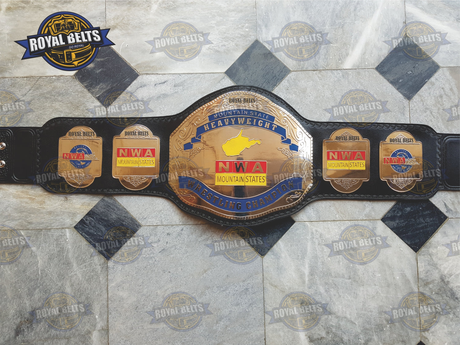 NWA Mountain State Heavyweight Wrestling title Belt Brass Plated