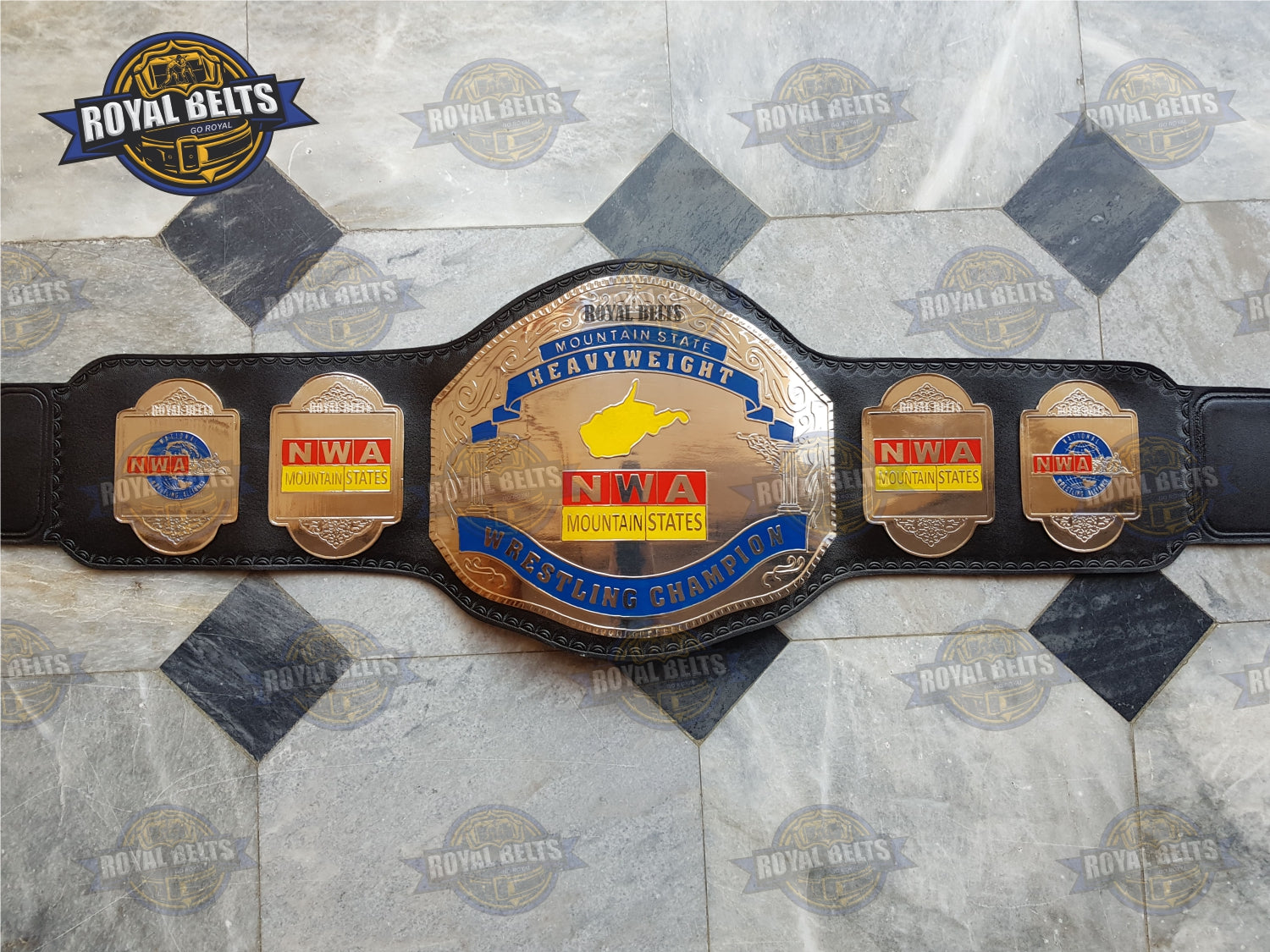 NWA Mountain State Heavyweight Wrestling title Belt Brass Plated