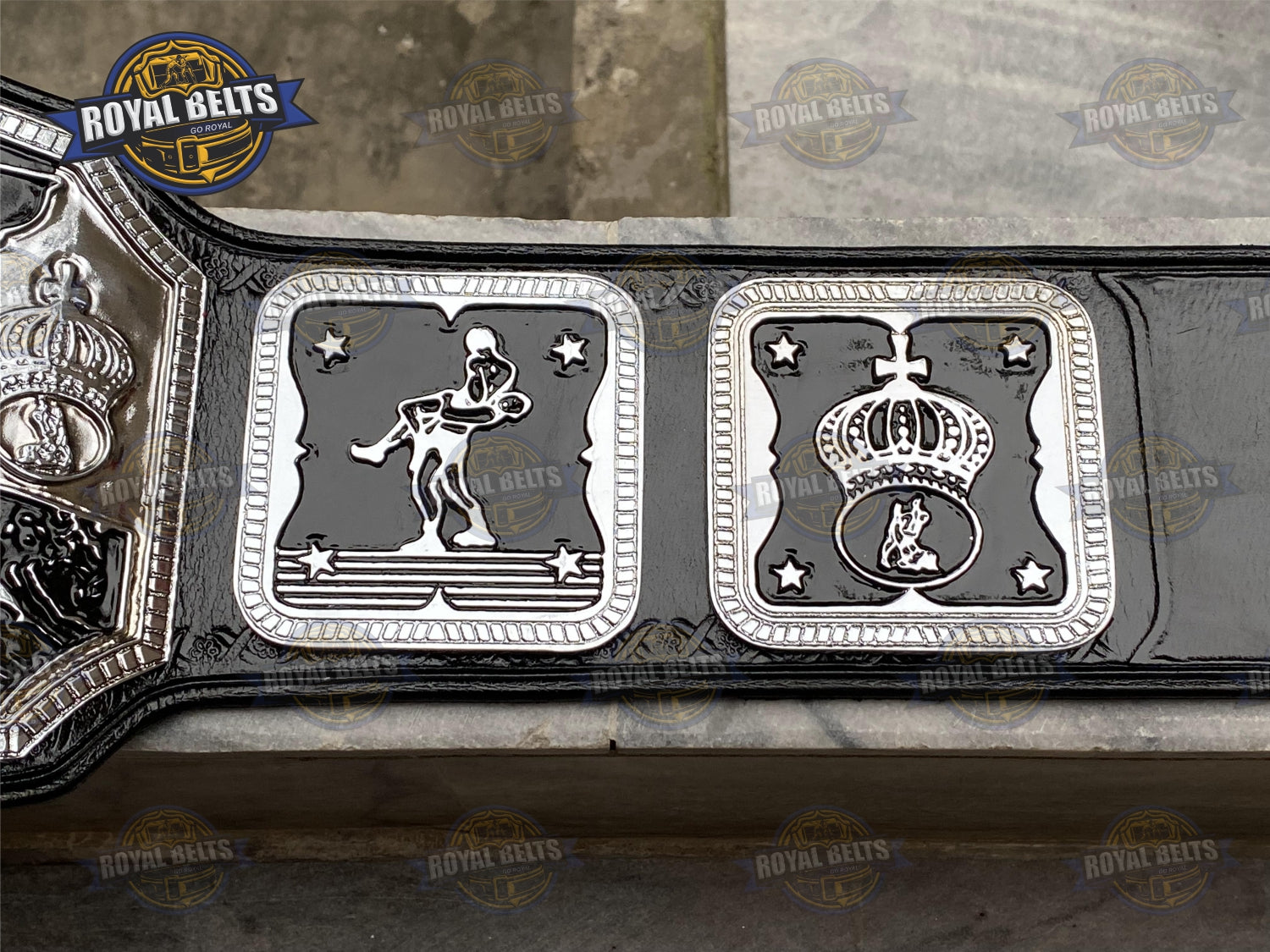 NWA PNW Heavyweight Wrestling Belt raised center artwork, CNC precision cut, stitched strap 