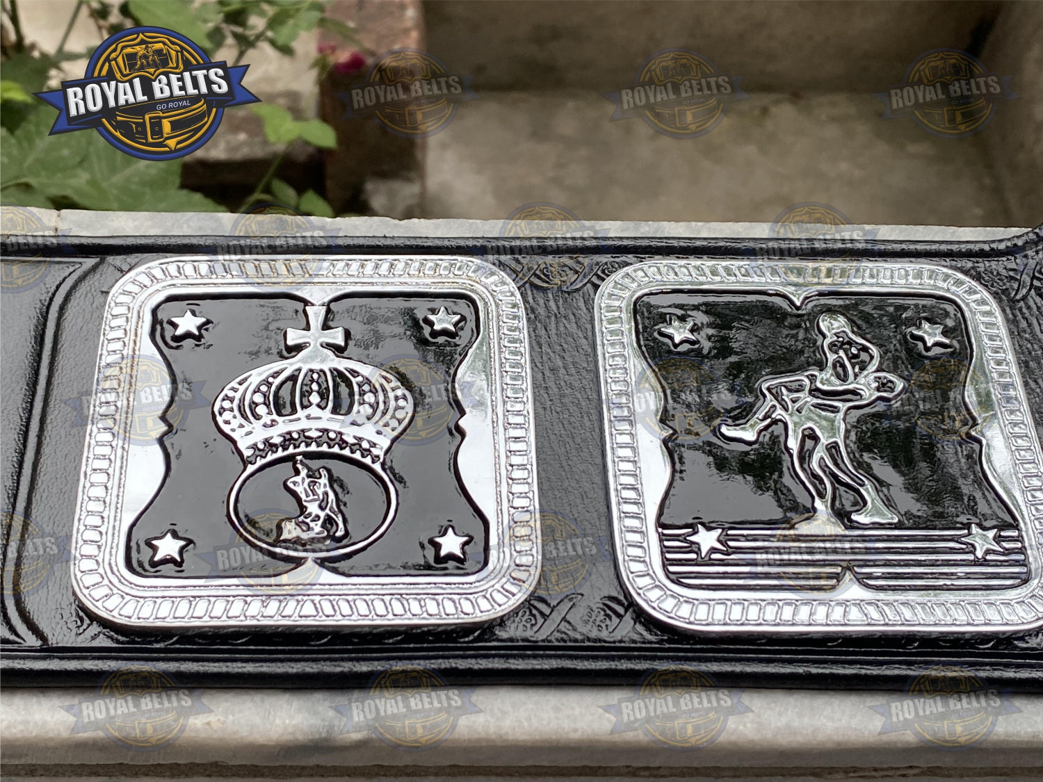 NWA Pacific Northwest Title Belt embossed borders, polished chrome plates, reinforced leather