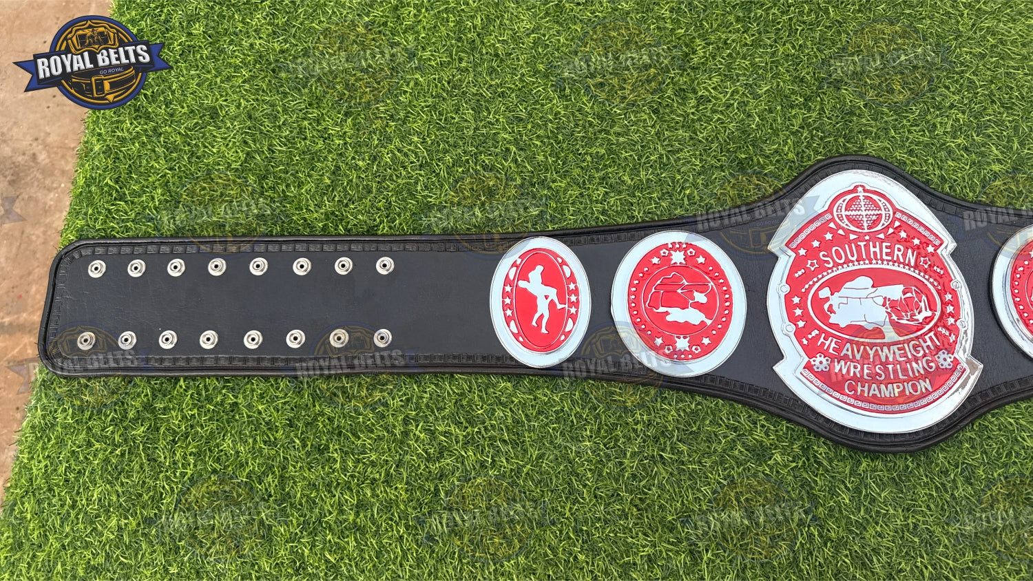 NWA SOUTHERN Heavyweight Championship Belt engraved center plate with layered side plates