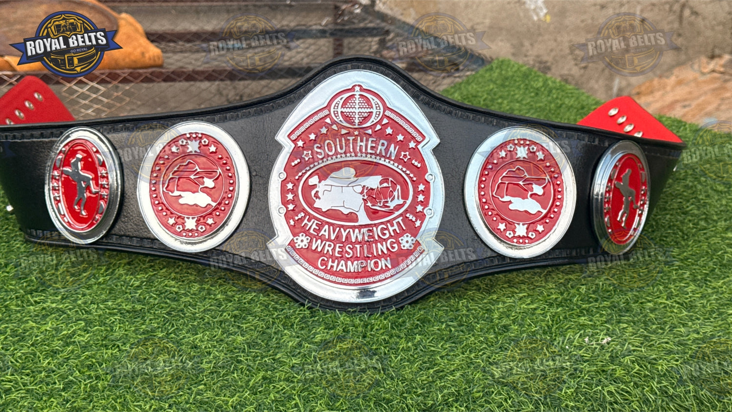 NWA SOUTHERN Heavyweight Title Belt stacked plates , engraved metal artwork, premium leather strap Manufacture by Royal Belts