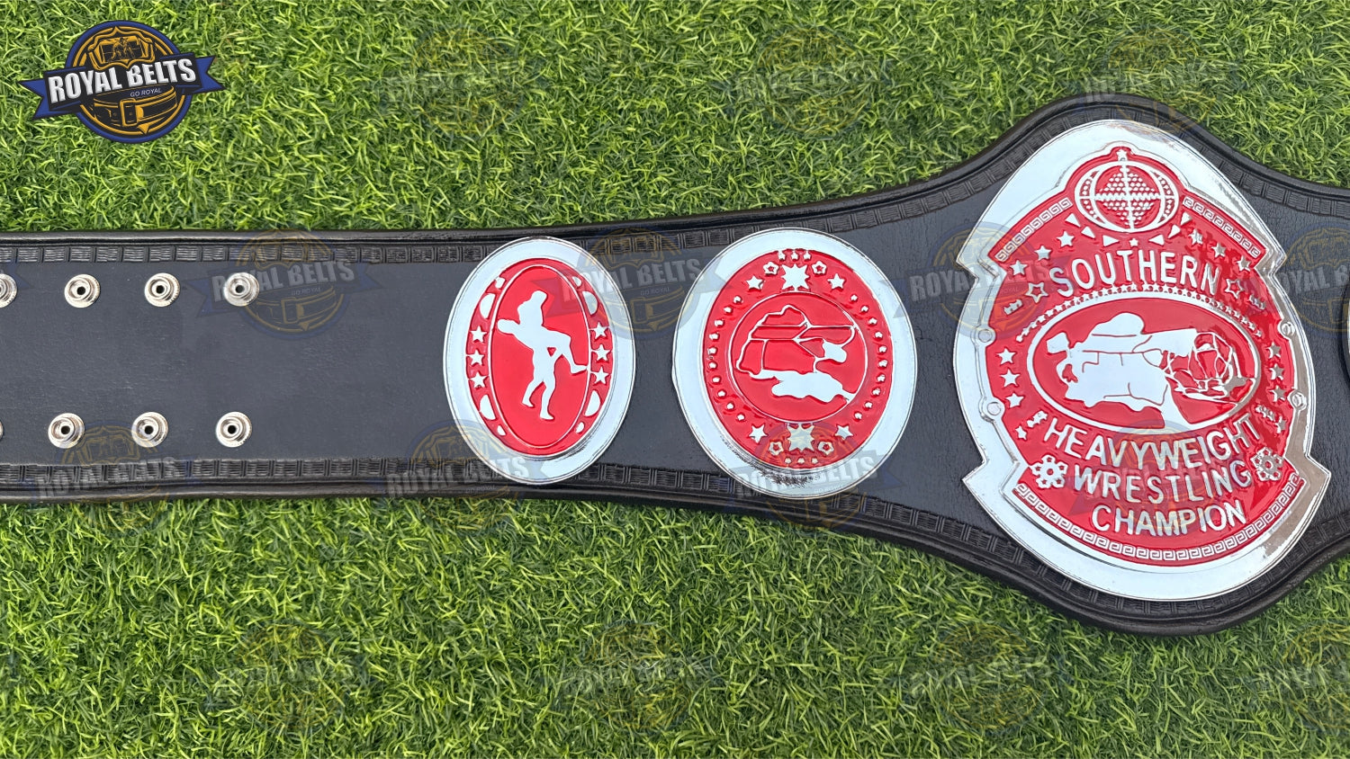 NWA SOUTHERN Championship Belt stacked plated wrestling title with engraved center plate