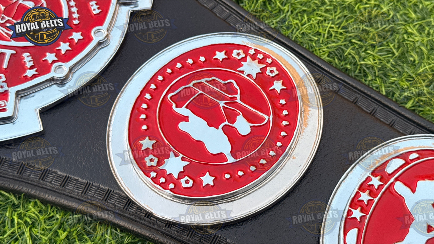 NWA SOUTHERN Heavyweight Wrestling Belt stacked plated design with polished metal plates