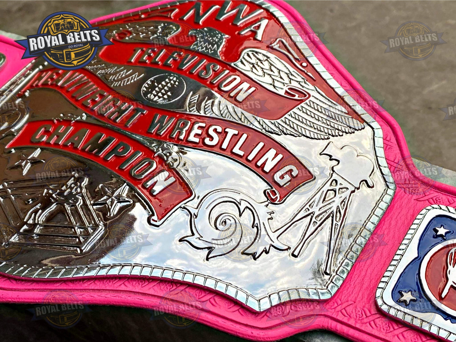 NWA TV Heavyweight Wrestling Championship Belt thick metal plates with mirror polished surface