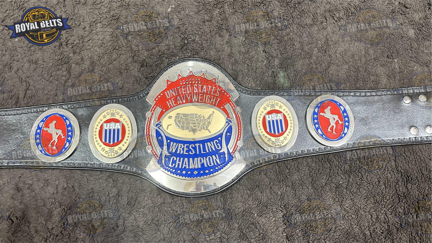NWA US Heavyweight Wrestling Championship Title Belt thick nickel plates with ornate side designs and leather strap Crafted by Royal Belts