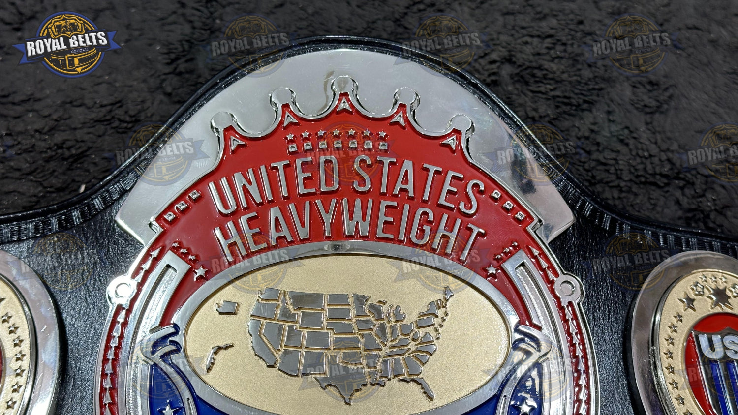 NWA US Heavyweight Wrestling Championship Title Belt beveled nickel edges with engraved federation logo Manufacture by Royal Belts