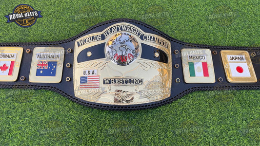 NWA WORLD Domed Globe Wrestling Title Belt