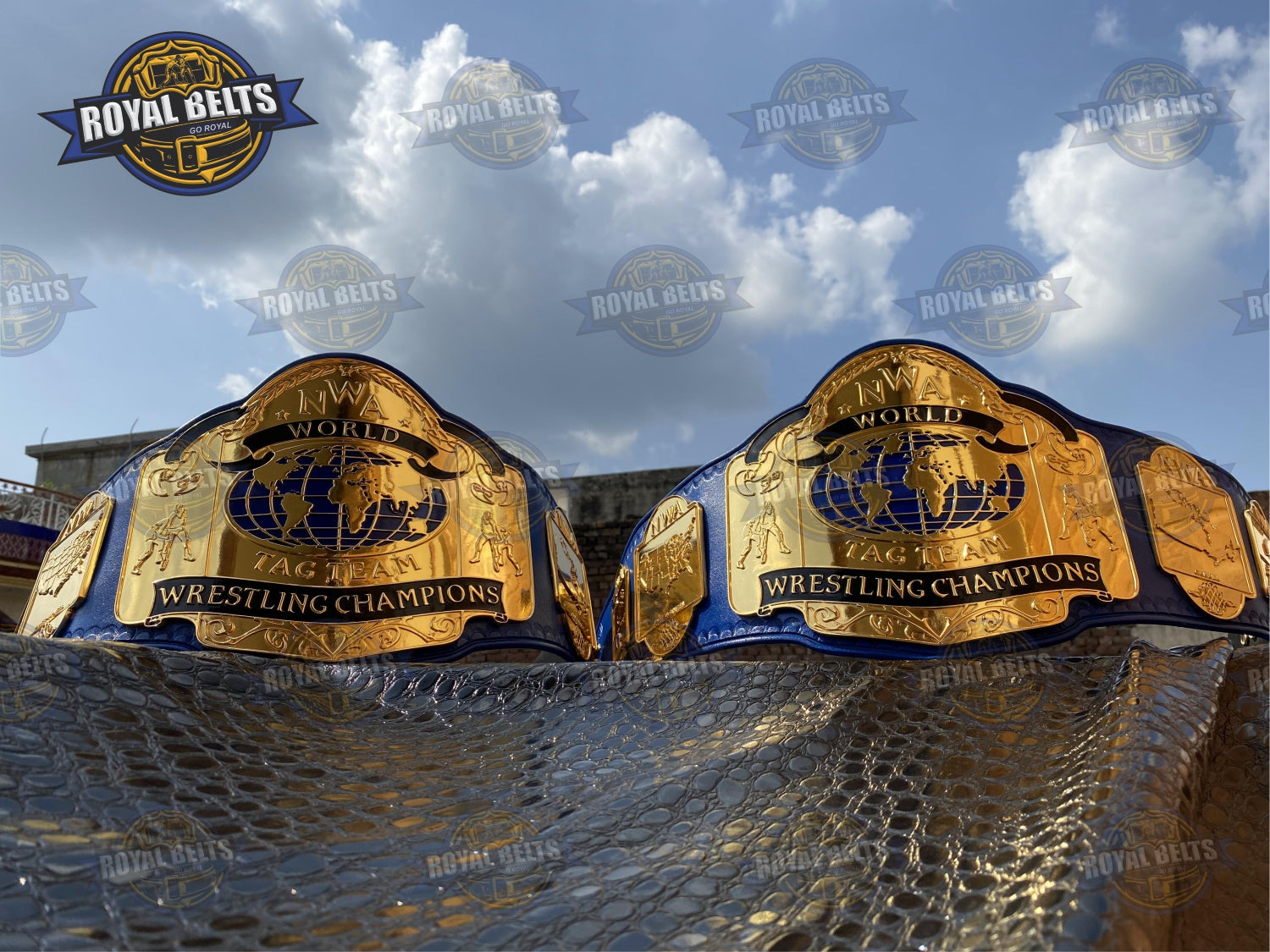 NWA Tag Team Championship Belt HD CNC engraved twin center plates and balanced weight