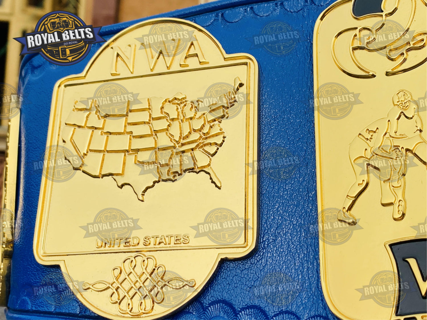 NWA Tag Team Wrestling Championship Belt HD CNC deep cut metal plates and mirror polish