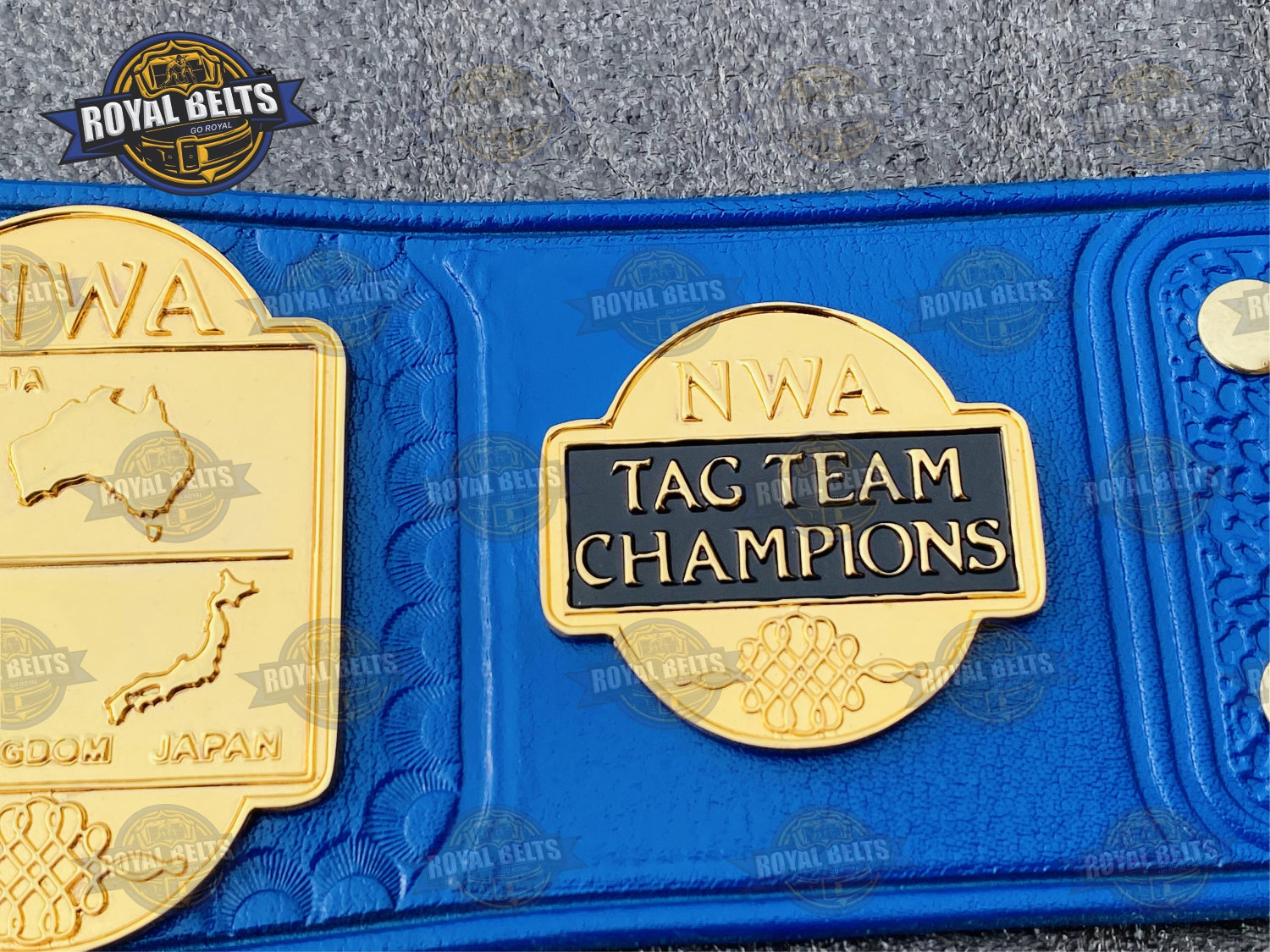 NWA Tag Team Championship Title Belt HD CNC precision milling and bold engraved lettering