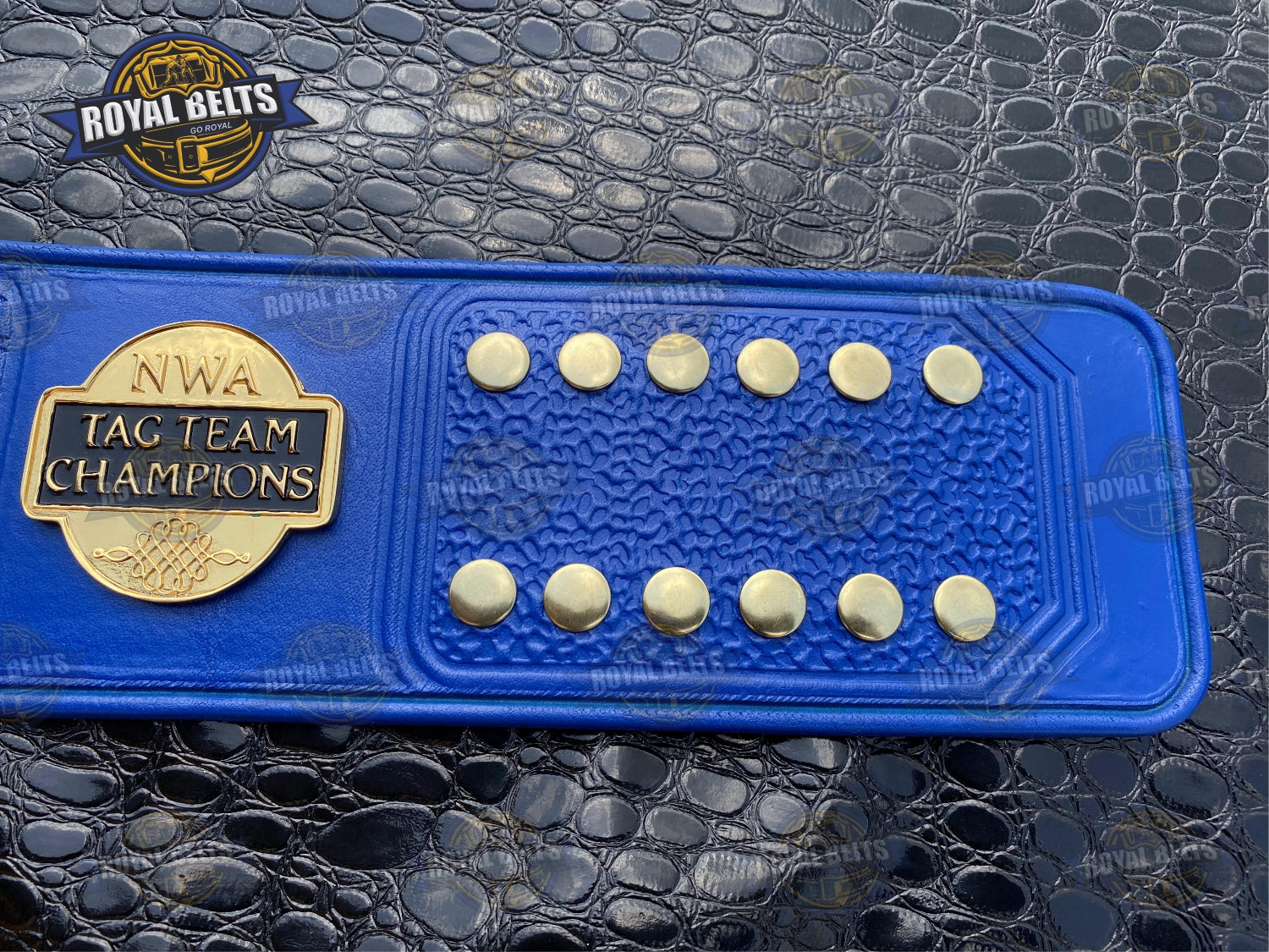 NWA World Tag Team Wrestling Belt HD CNC stacked plate depth with reinforced leather backing