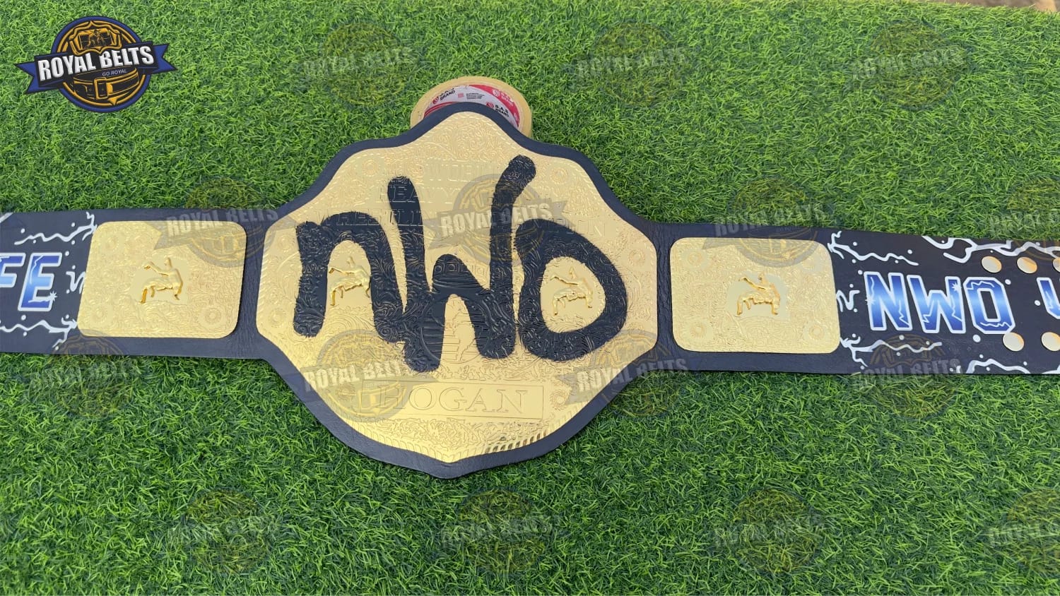 nWo Spray Paint WCW Belt HD CNC Replica Gold Finish