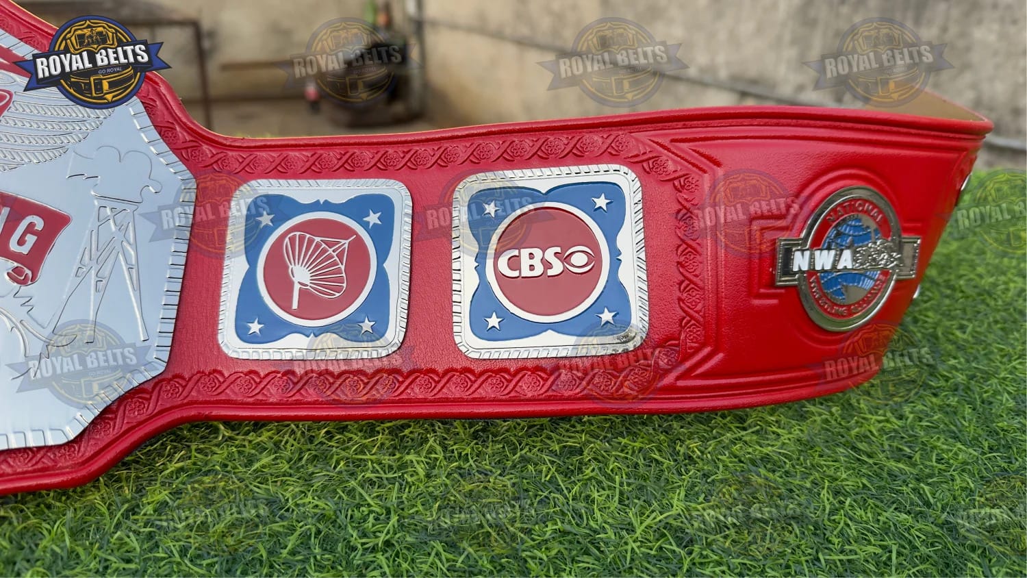 NW Television championship belt metal plate design
