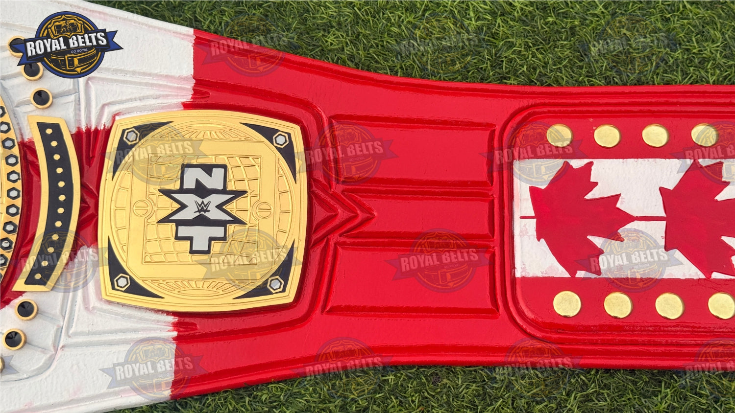 NXT North American Ethan Page Championship title belt with polished plates and premium leather backing