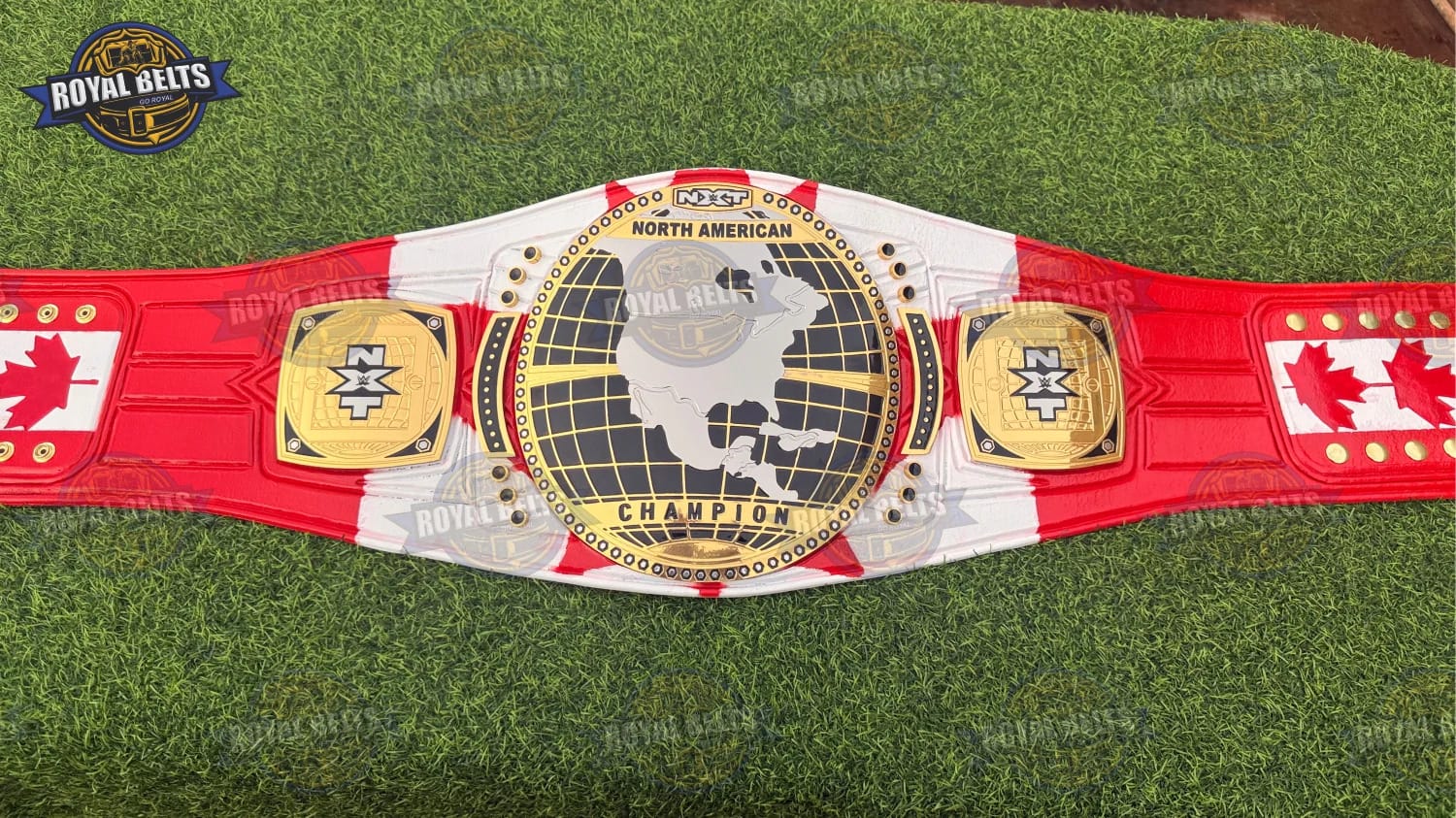 NXT North American Ethan Page Championship wrestling belt with polished gold plates printed strap Designed by Royal Belts