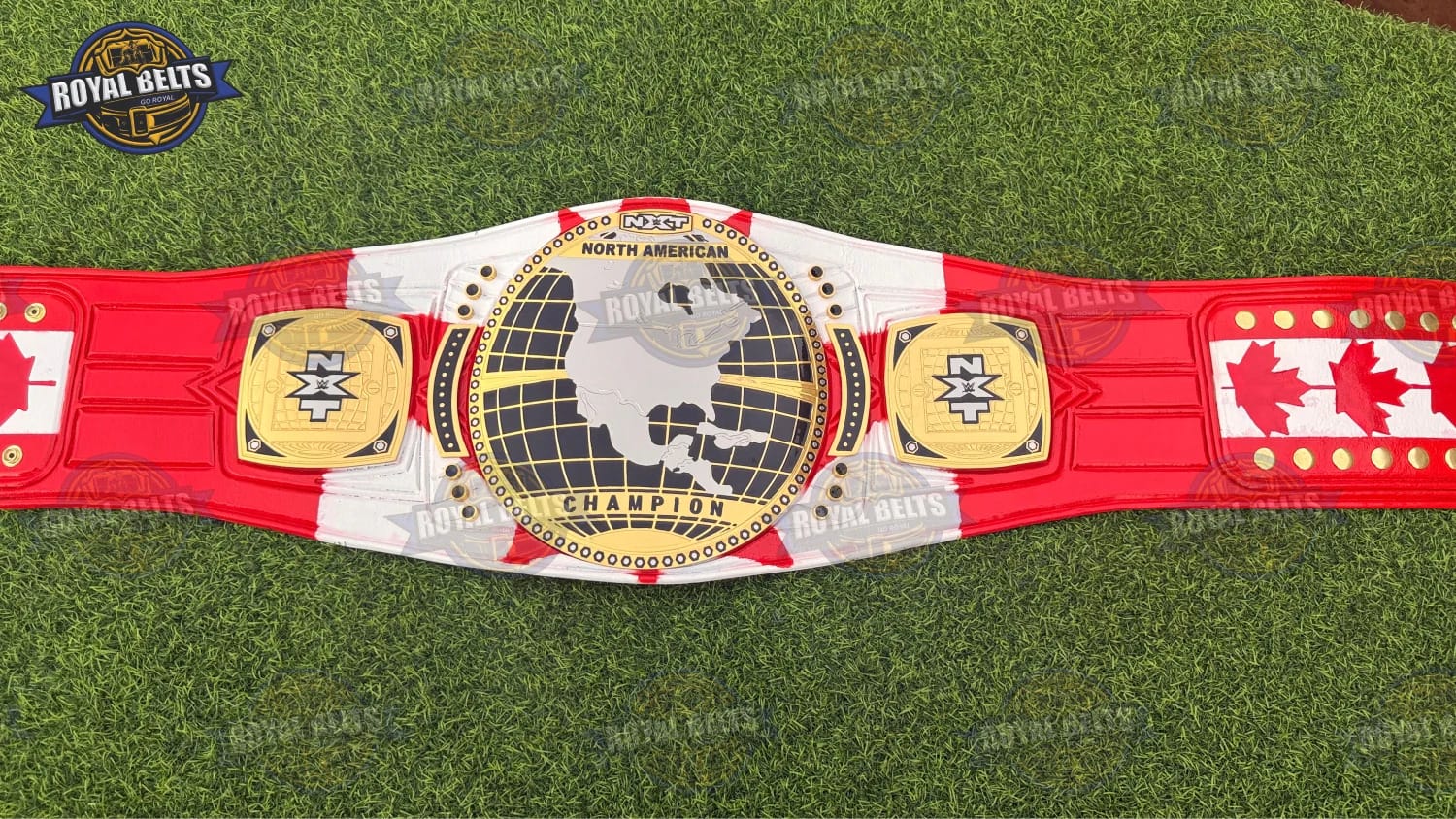 NXT North American Ethan Page Championship belt featuring layered plates and durable snap fasteners Designed by Royal Belts