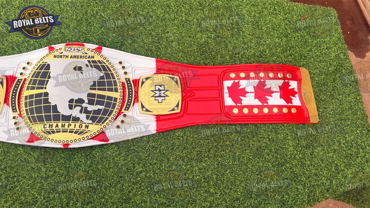 NXT North American Ethan Page Championship CNC HD belt with mirror shine gold finish and thick plates