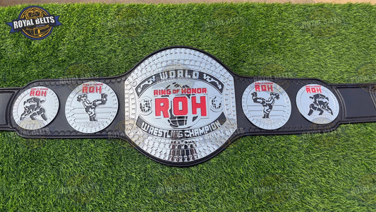 New ROH World Heavyweight Wrestling Championship Title Belt with detailed chrome plates Manufacture by Royal Belts 