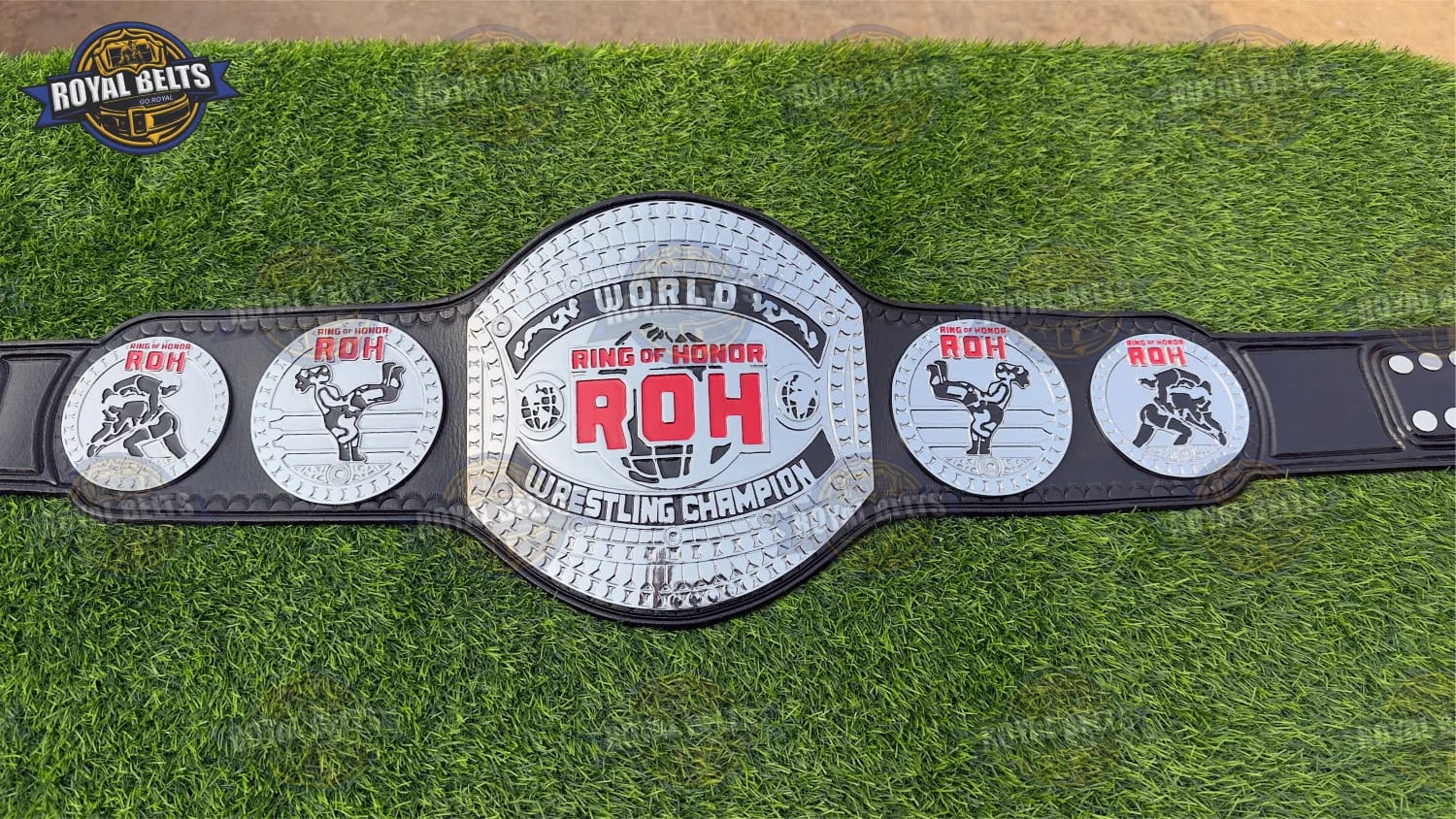 ROH World Heavyweight Championship title belt new design with premium leather strap Made by Royal Belts