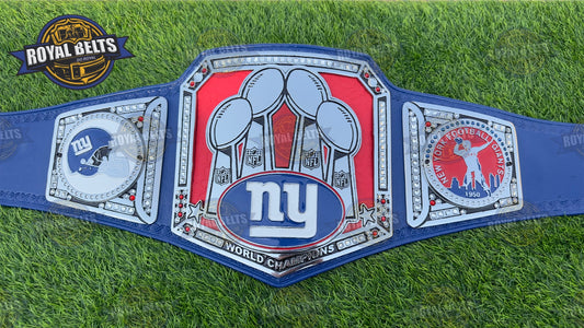 New York Football Giants Superbowl Championship Title Belt Stacked Plated