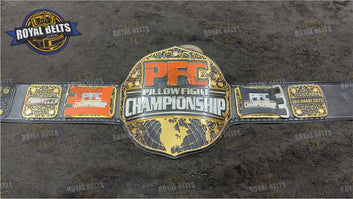 Pillow Fight Title Belt custom 24K gold plated belt replica adult size Crafted by Royal Belts