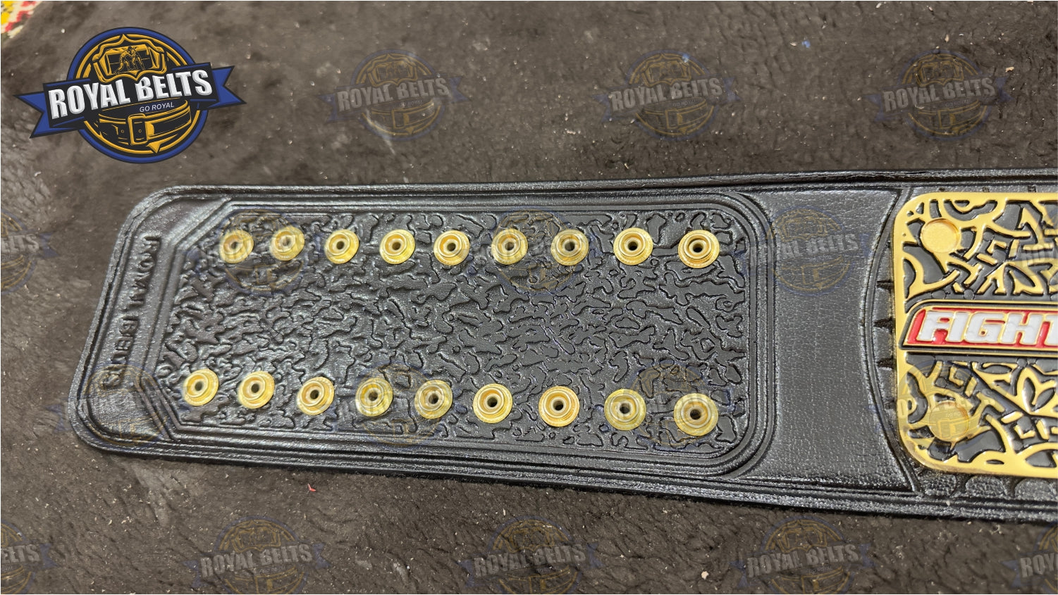 Pillow Fight Title Belt HD CNC engraved stacked plate belt design Made by Royal Belts