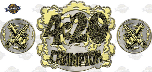 Custom Design Championship Title Belt by Royal Belts, crafted with quality metal plates and real leather for a true championship feel.