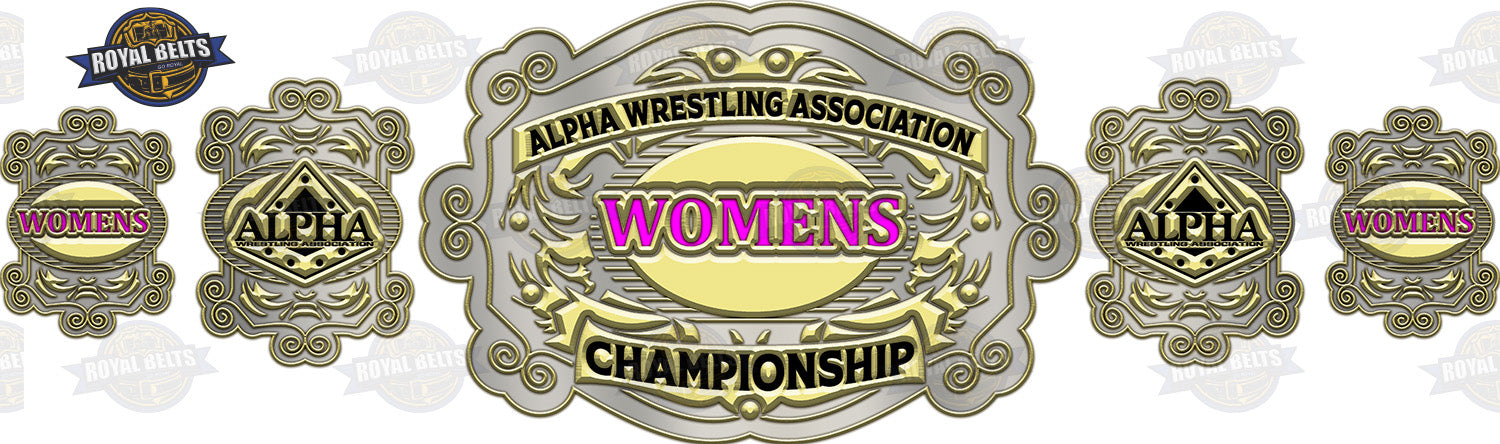 Womens Custom Championship title Belt, Dual Plated, deeply etched plates