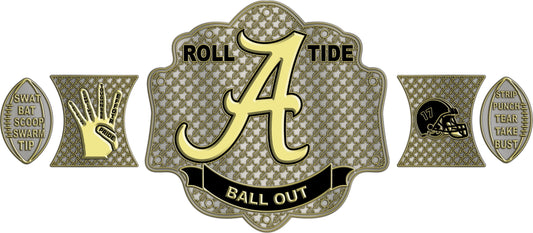 Custom Alabama Roll Tide Championship Title Belt zinc plates, dual plating