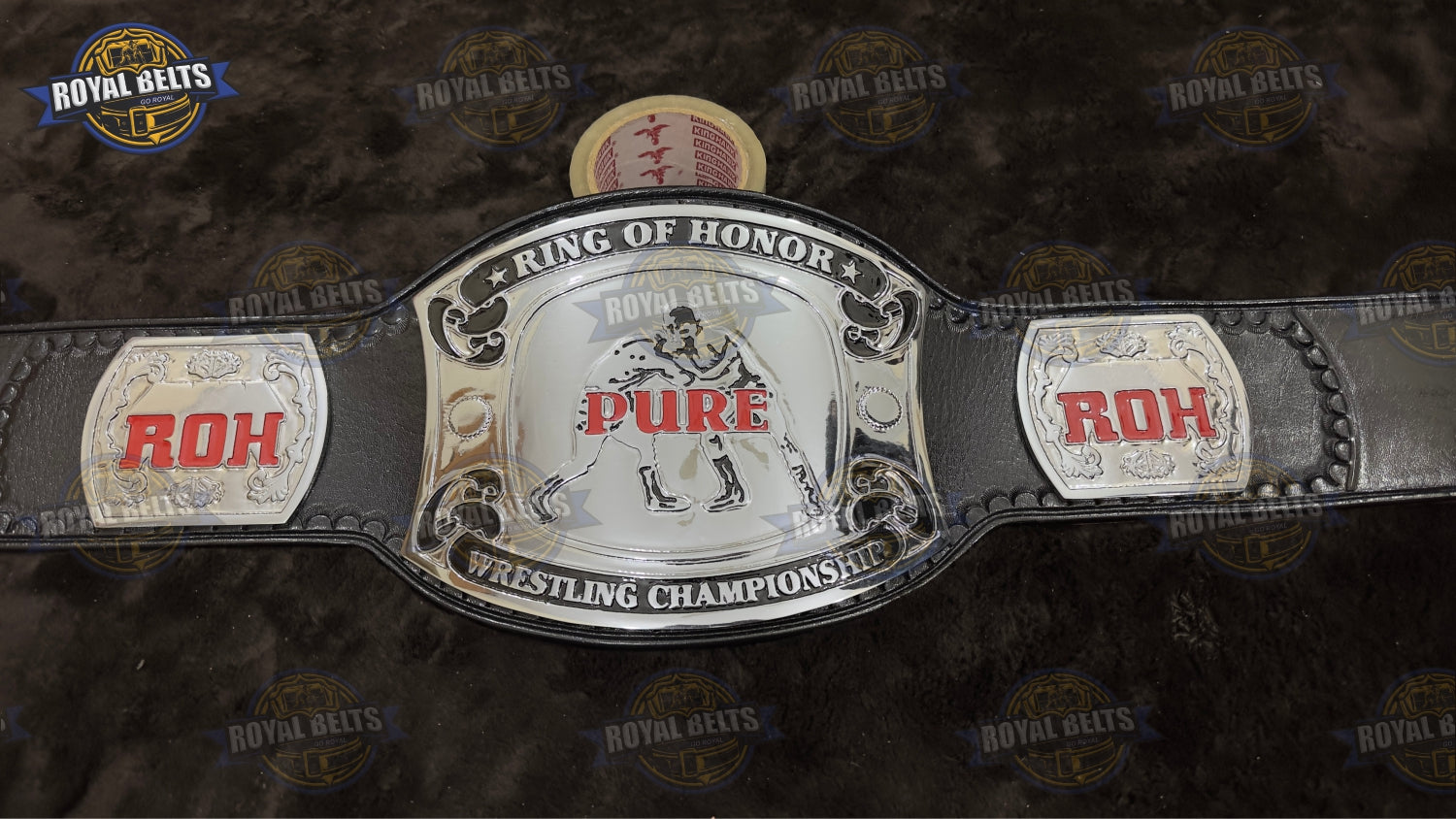 ROH Pure Championship Belt CNC engraved center and side plates with snap closure Made by Royal Belts