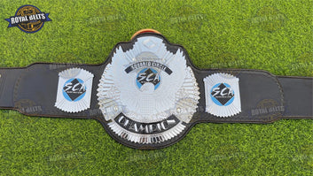 SCA Custom Championship Title Belt HD CNC showcasing heavyweight plates and bold engraved artwork Manufacture by Royal Belts