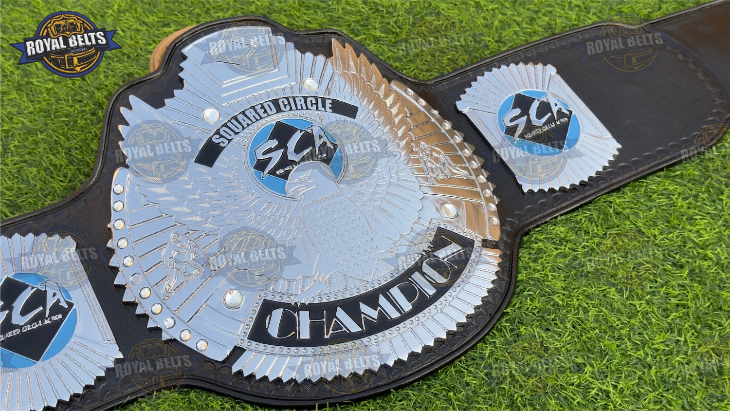 SCA Custom Championship Title Belt HD CNC with precision cut plates and durable snap fasteners Manufacture by Royal Belts