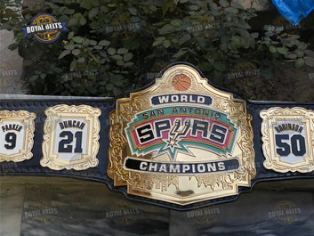 San Antonio SPURS Championship Belt HD CNC detailed plates with side plates and adjustable leather strap Made by Royal Belts