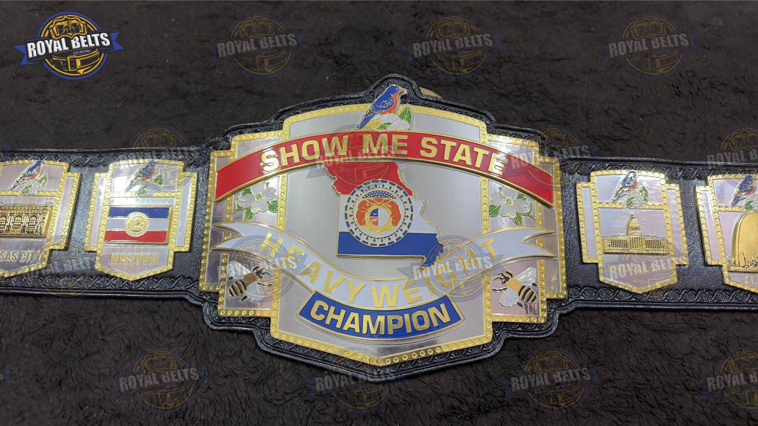 SSW Championship Belt custom stacked plates, engraved metal artwork, premium leather strap Manufacture by Royal Belts