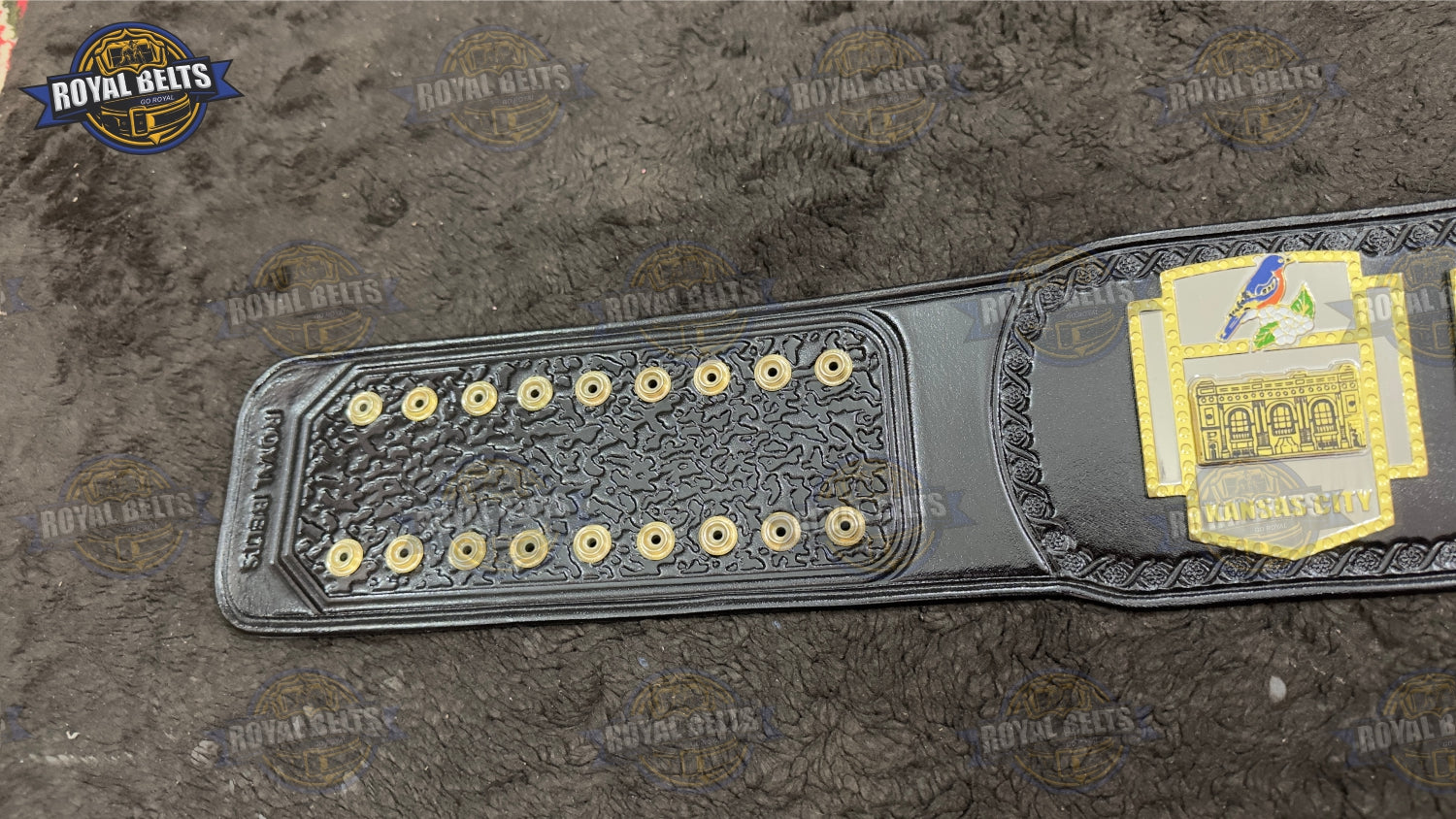 SSW Custom Championship Belt layered metal plates with polished dual finish
