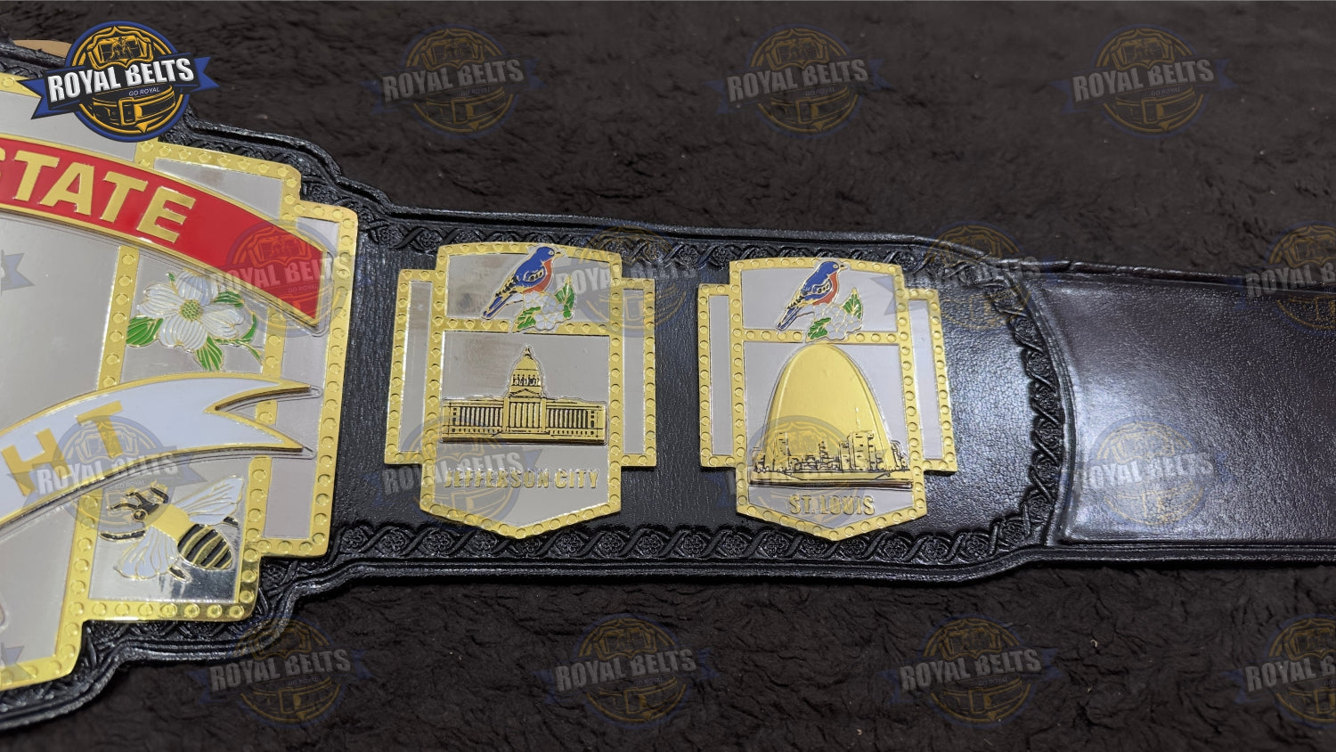 SSW Custom Wrestling Belt stacked plate construction with premium metal craftsmanship