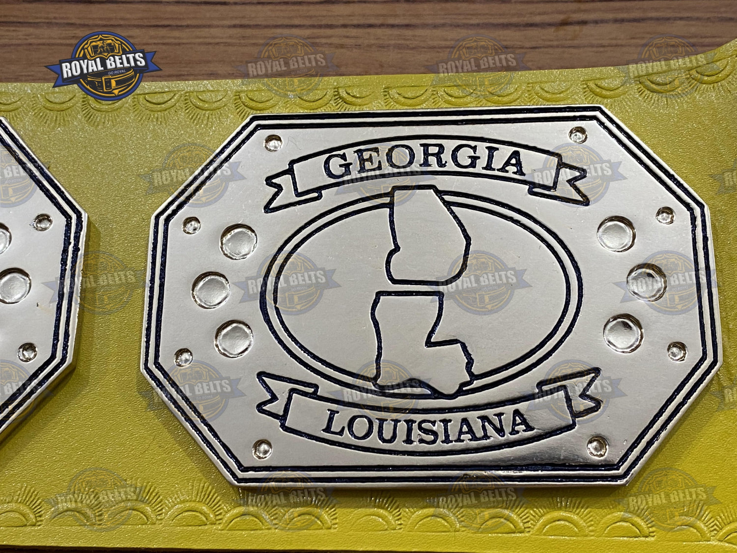 Southern Custom Championship Title Belt with beveled chrome edges , premium craftsmanship